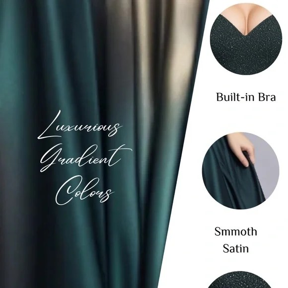 Fly Curvy Green Sweetheart Spaghetti Strap Elegant Dress NWT - Picture 5 of 7